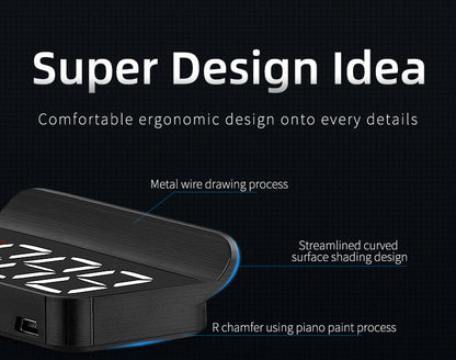 Compact OBD2 Car Head-Up Display (HUD) - Digital Speedometer with 5 Alarm Functions & Adaptive Brightness(black)