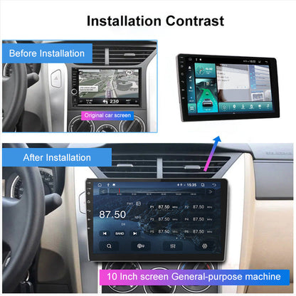 Universal 9-Inch Android Car Stereo GPS Navigator - QLED HD Touchscreen, 2GB RAM 32GB ROM, WiFi, Bluetooth 5.4, CarPlay & Mirror Link(black 9 inches)