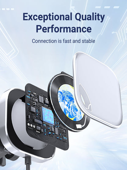 Wireless CarPlay Adapter with 1.6" Multi-Functional Screen, Car Diffuser & 360 Vent Clip(silver)