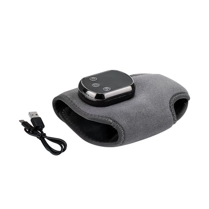 Rechargeable Electric Heating Ankle Brace with Vibration Massage - 5 Heat Levels & 3 Massage Modes(Grey)