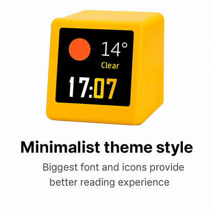 2pc Mini Smart Wi-Fi Weather Station Clock - Desktop Digital Clock with HD IPS Screen, Customizable GIF Display & 3-Day Forecast(Black)