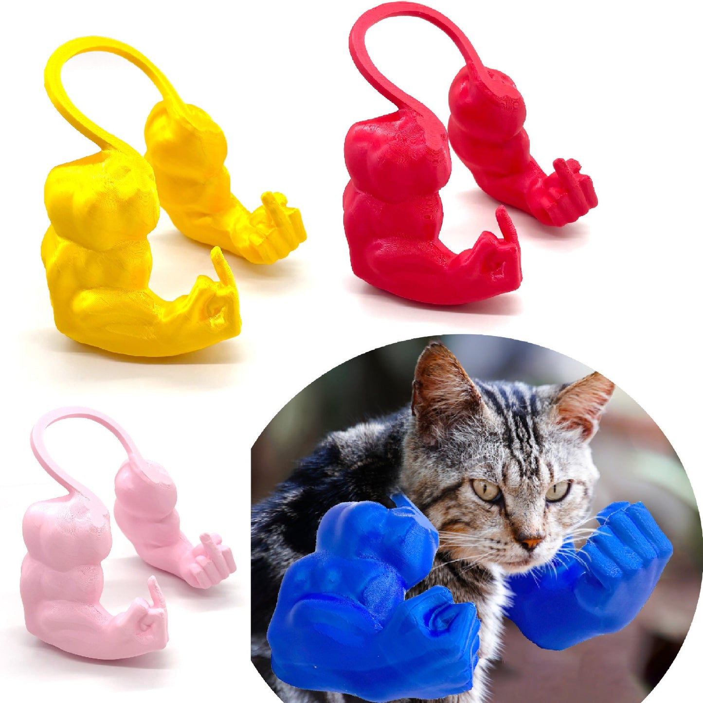 2pc Hilarious Muscle Arm Pet Costume Prop - Funny Novelty Arms for Cats & Small Dogs(green)