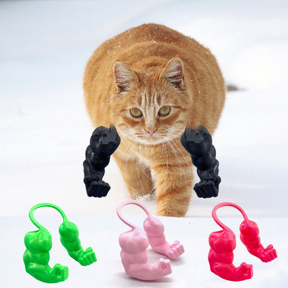 2pc Hilarious Muscle Arm Pet Costume Prop - Funny Novelty Arms for Cats & Small Dogs(pink)