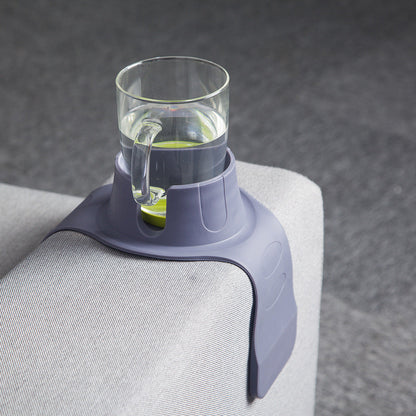 Flexible Anti-Spill Silicone Couch Arm Cup Holder - Sofa Armrest Drink Tray(coffee)