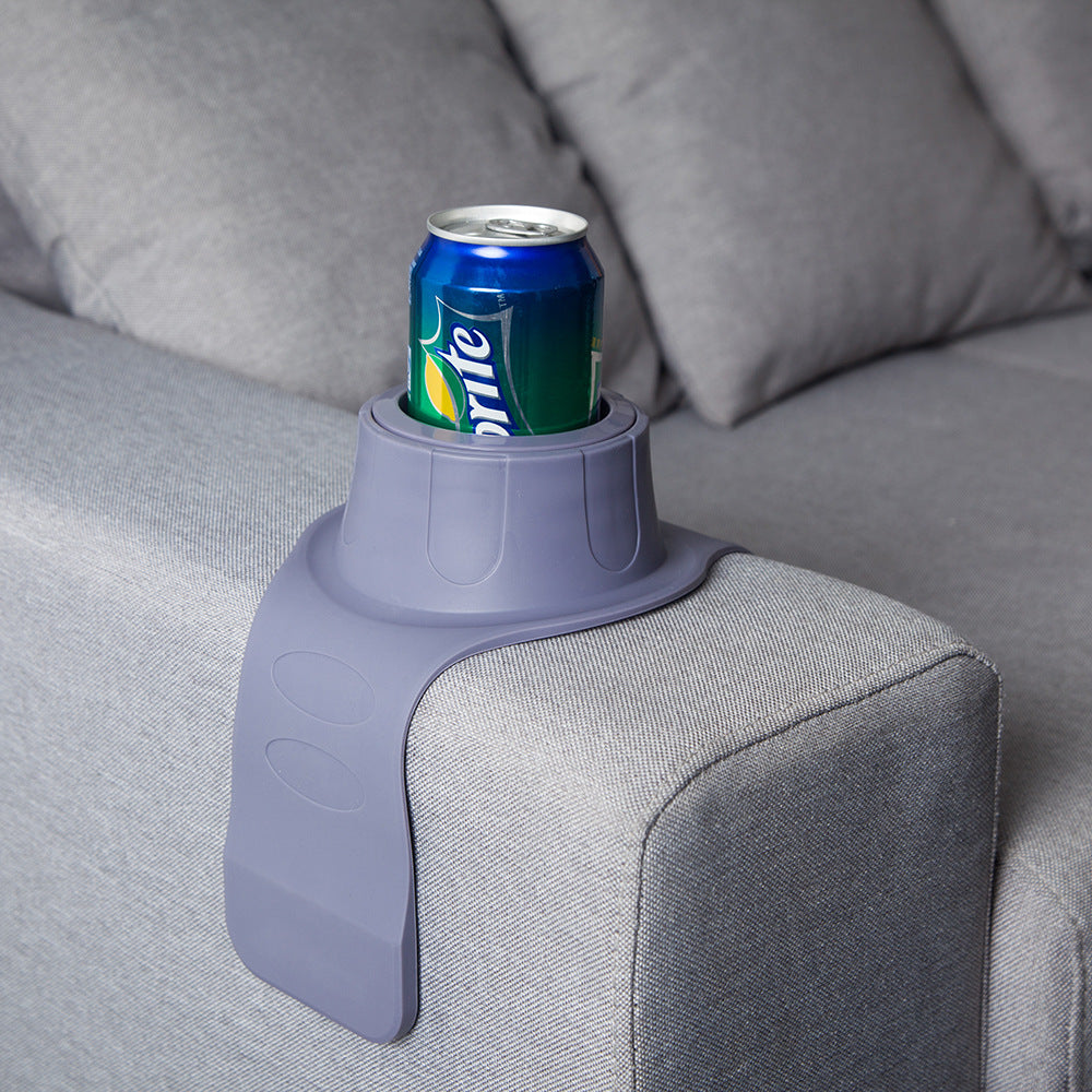 Flexible Anti-Spill Silicone Couch Arm Cup Holder - Sofa Armrest Drink Tray(coffee)