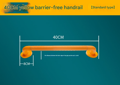 2pc Heavy-Duty Anti-Slip Safety Grab Bar with Luminous Rings - Stainless Steel Core Bathroom Handrail(yellow 40cm)