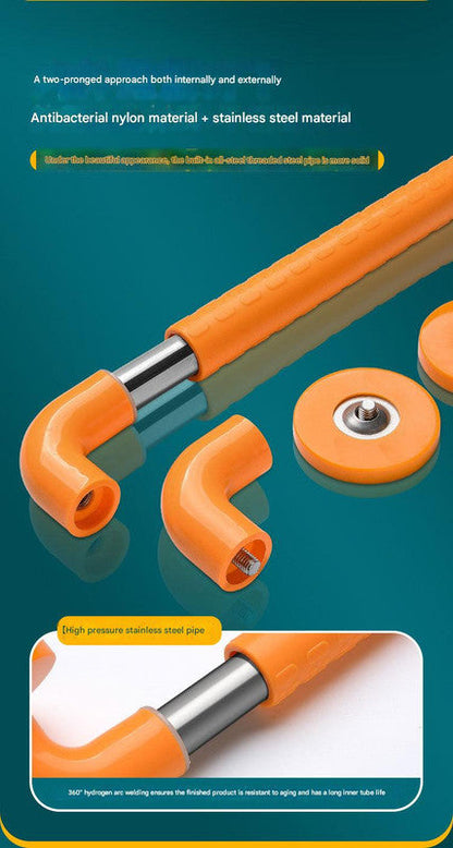 2pc Heavy-Duty Anti-Slip Safety Grab Bar with Luminous Rings - Stainless Steel Core Bathroom Handrail(yellow 50cm)