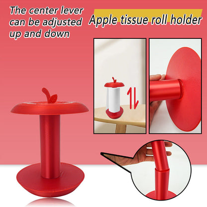 Apple-Shaped Adjustable Tissue Roll Holder - Fun & Practical Desktop Paper Towel Stand(red)