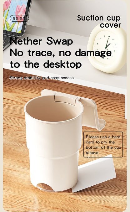 Multi-Purpose Anti-Spill Cup Holder with Suction Base & Detachable Phone Stand(black)