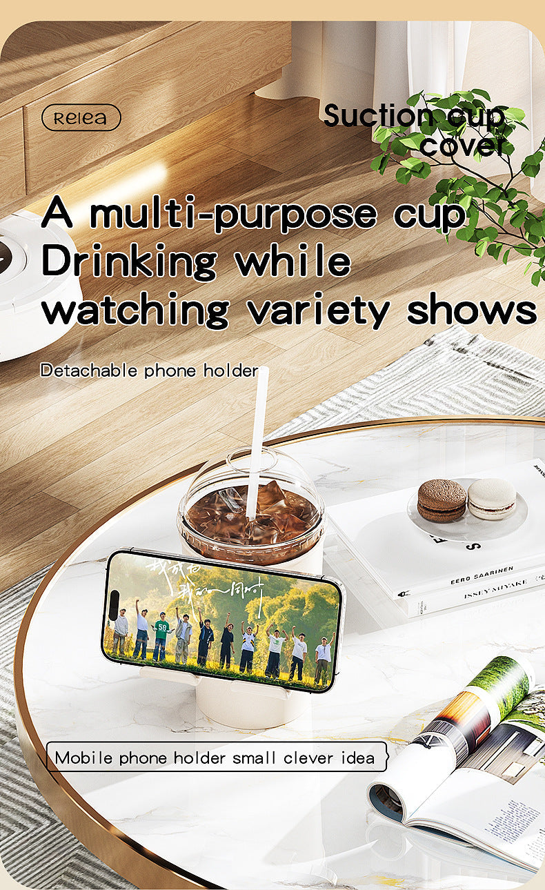 Multi-Purpose Anti-Spill Cup Holder with Suction Base & Detachable Phone Stand(blue)