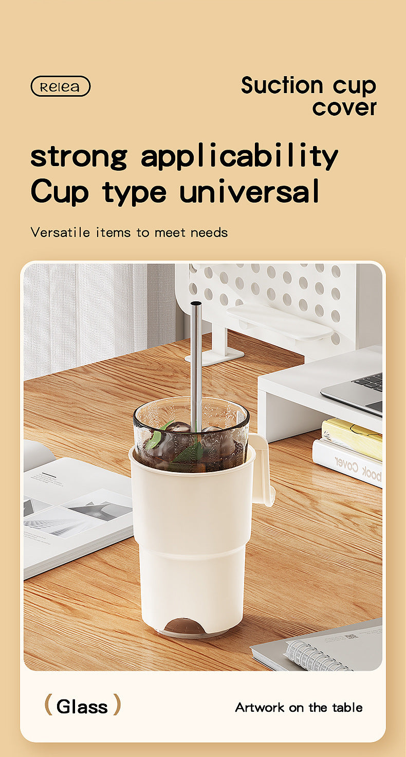 Multi-Purpose Anti-Spill Cup Holder with Suction Base & Detachable Phone Stand(pink)