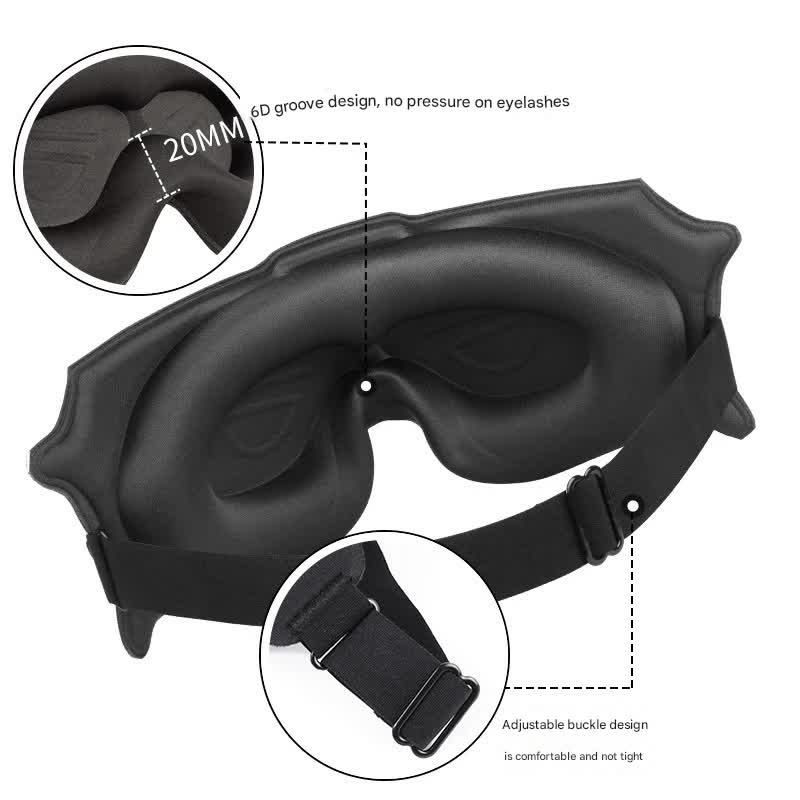 3pc 6D Contoured Zero-Pressure Sleep Mask - 360 Light Blocking Eye Mask with Adjustable Strap(Purple)