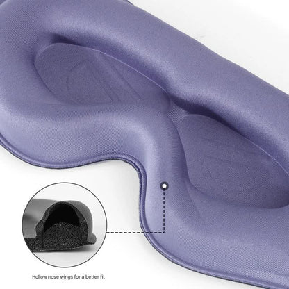 3pc 6D Contoured Zero-Pressure Sleep Mask - 360 Light Blocking Eye Mask with Adjustable Strap(Purple)