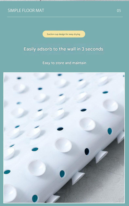 Non-Slip PVC Bath & Shower Mat with Suction Cups and Drainage Holes - Cartoon Ocean Theme(Blonde Mermaid)