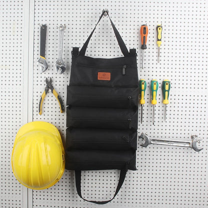 Heavy-Duty Canvas Tool Roll Up Bag & Organizer Tote - Multi-Pocket Wrench & Tool Pouch(Blue)