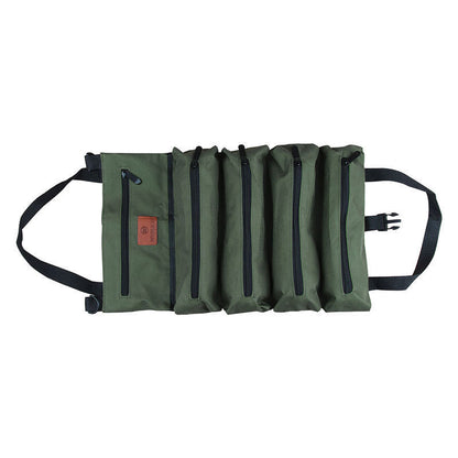 Heavy-Duty Canvas Tool Roll Up Bag & Organizer Tote - Multi-Pocket Wrench & Tool Pouch(Blue)