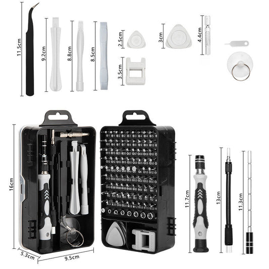 Red and Black Professional 115-in-1 Precision Screwdriver Set - Magnetic Repair Tool Kit for PC, Laptop, Phone & Electronics