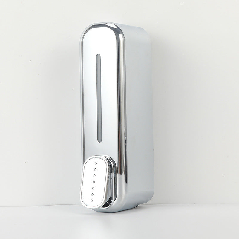 2 Pcs Silver Modern Wall-Mounted Press Soap Dispenser - 300ml Refillable Pump for Bathroom & Kitchen