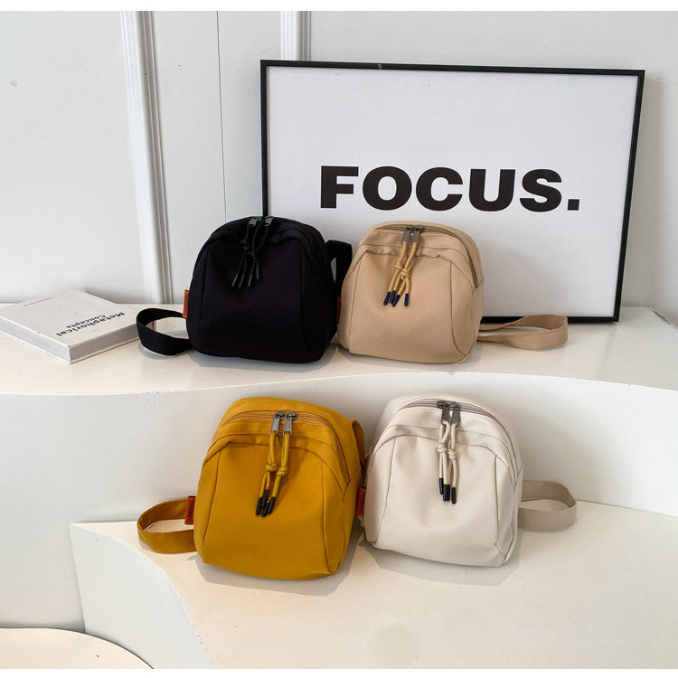 Black Lightweight Canvas Crossbody Bag - Minimalist Casual Shoulder Satchel with Adjustable Strap