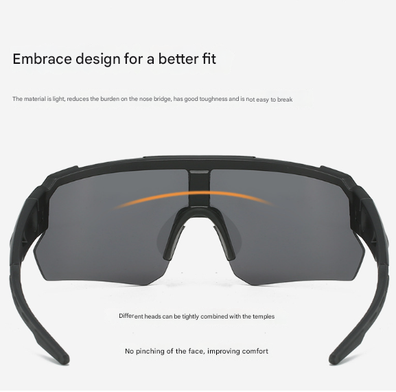 Black Temples and Orange Lenses Unisex Sport Cycling Sunglasses - Lightweight Wraparound Eyewear for Running & Outdoor Activities