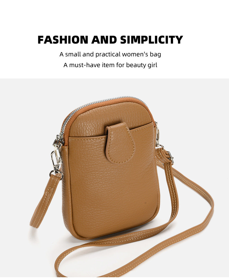 White Chic Crossbody Phone Bag - Womens PU Leather Mini Shoulder Purse with Adjustable Strap