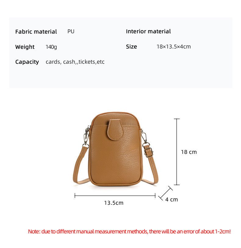 White Chic Crossbody Phone Bag - Womens PU Leather Mini Shoulder Purse with Adjustable Strap