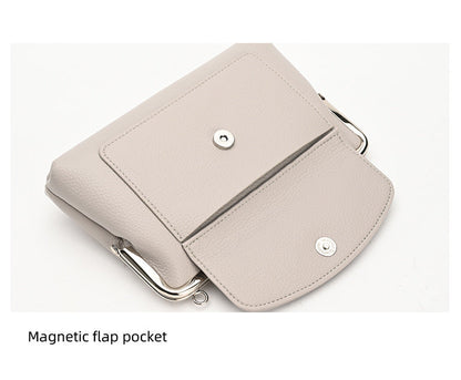 Taupe Women's Vintage Kiss Lock Crossbody Bag - PU Leather Clutch Purse with Detachable Strap