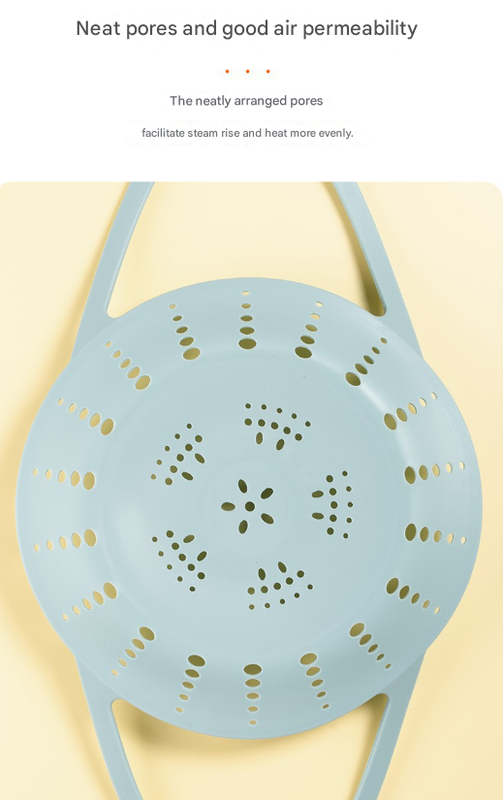 Large Pink Flexible Silicone Steamer Basket with Heat-Resistant Handles - Food-Grade Vegetable Steamer Insert for Pots & Pans
