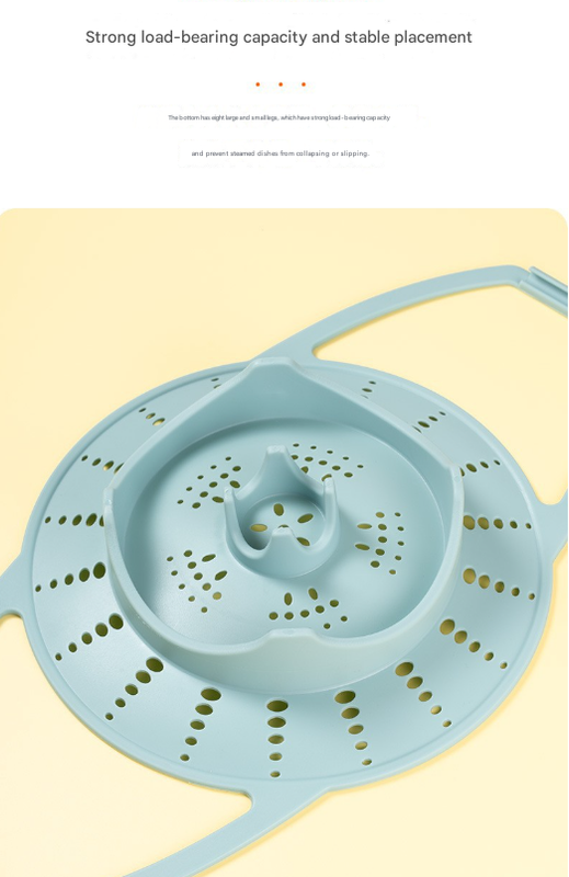Large Pink Flexible Silicone Steamer Basket with Heat-Resistant Handles - Food-Grade Vegetable Steamer Insert for Pots & Pans