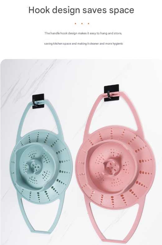 Small Pink Flexible Silicone Steamer Basket with Heat-Resistant Handles - Food-Grade Vegetable Steamer Insert for Pots & Pans