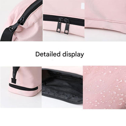 Dark Green Chic Dual-Compartment Makeup & Toiletry Bag - Large Capacity Travel Organizer with Brush Holder