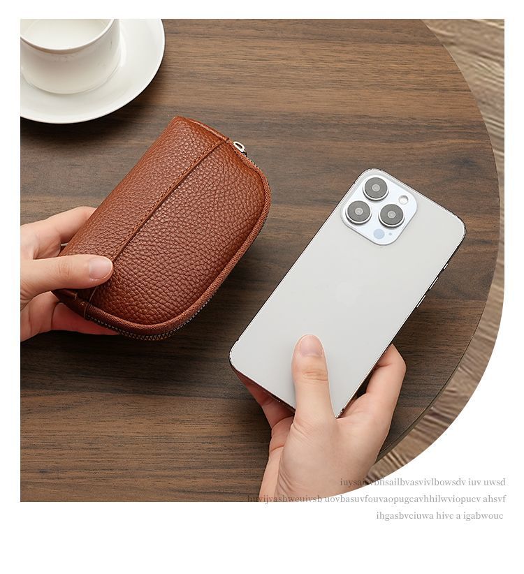 3 Pcs Beige Elegant Faux Leather Coin Purse - Mini Zipper Pouch & Compact Card Holder Wallet