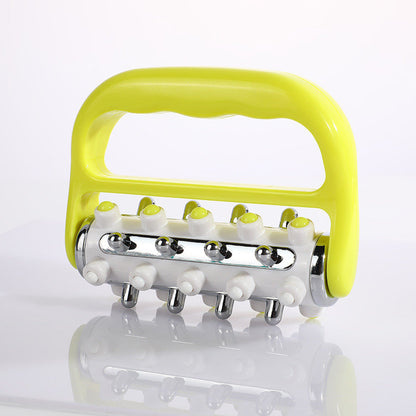 Light Green Ergonomic Body Roller Massager - Handheld Deep Tissue Tool for Muscle Relief and Fascia Release
