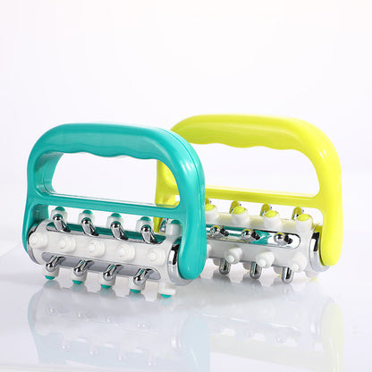 Light Green Ergonomic Body Roller Massager - Handheld Deep Tissue Tool for Muscle Relief and Fascia Release