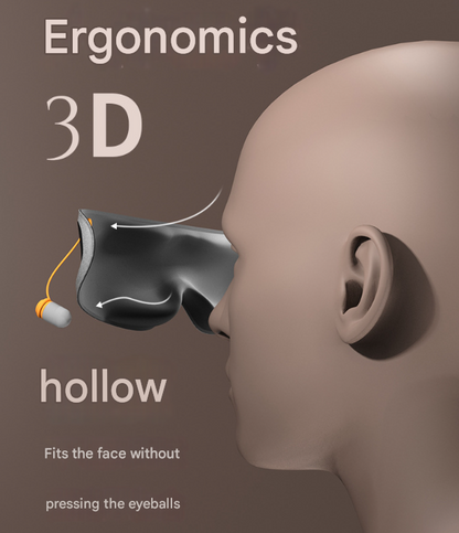Grey 2-in-1 Blackout Sleep Mask with Integrated Noise Reducing Earplugs for Undisturbed Rest