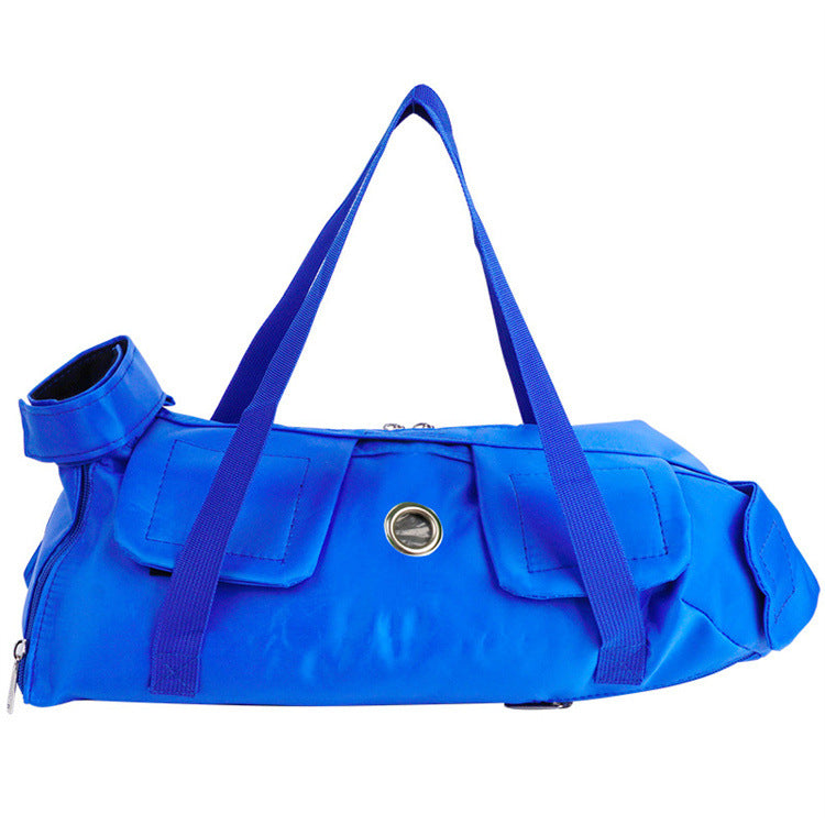 Size M Blue Multi-Functional Cat Grooming Bag - Anti-Scratch Restraint Pouch for Nail Trimming and Vet Visits