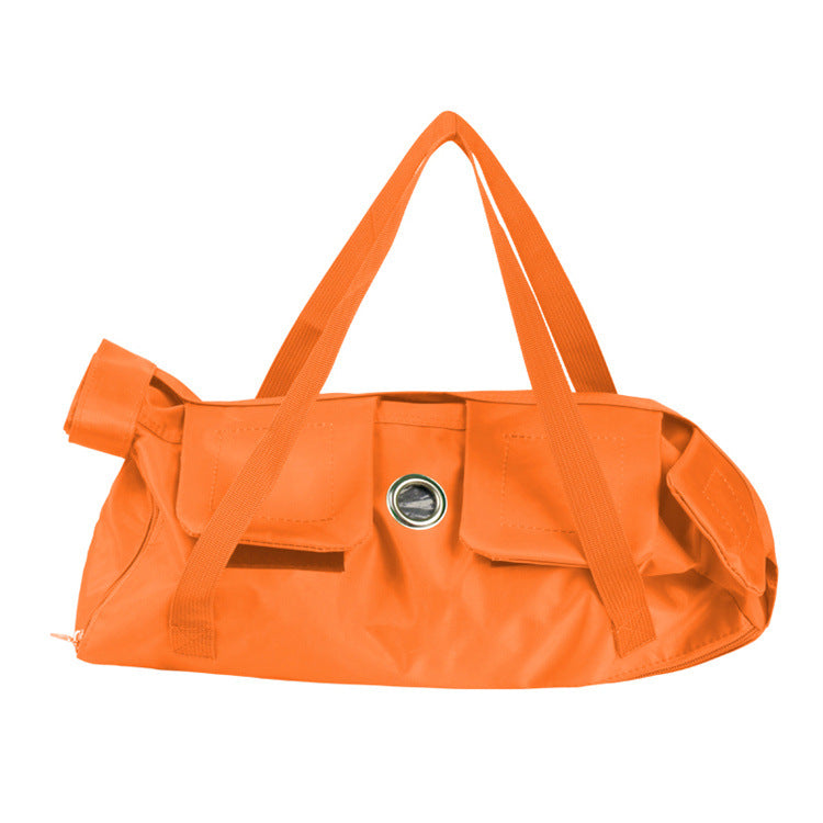 Size M Orange Multi-Functional Cat Grooming Bag - Anti-Scratch Restraint Pouch for Nail Trimming and Vet Visits