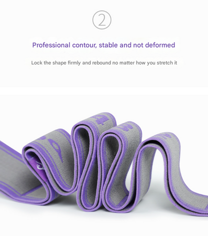 Purple 9-Loop Yoga Stretch Strap - Numbered Band for Flexibility and Physical Therapy