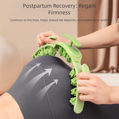 Pink and White Removable Adjustable Wrap-Around Muscle Roller - 11-Wheel Deep Tissue Massager for Legs, Arms & Body