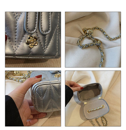 Black Chic Quilted Mini Box Crossbody Bag - Luxury Style Chain Purse for Women