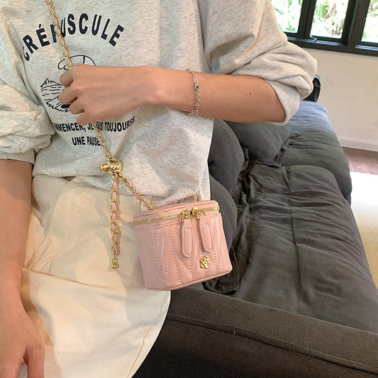 Pink Chic Quilted Mini Box Crossbody Bag - Luxury Style Chain Purse for Women
