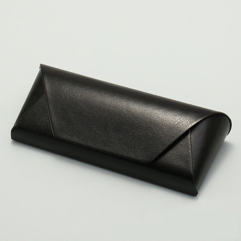 2 Pcs ( 1 Brown + 1 Black ) Vintage Style PU Leather Eyewear Case - Protective Hard Shell with Soft Lining