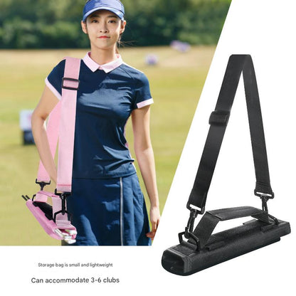 Red Compact Golf Club Carrier - Lightweight Sunday Practice Bag for Driving Range