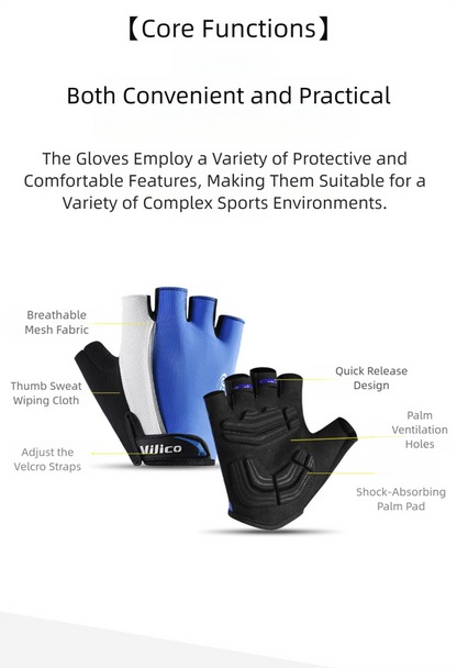 Size M Red Padded Half-Finger Cycling Gloves - Breathable Shock-Absorbing Workout Gloves for Gym & Fitness