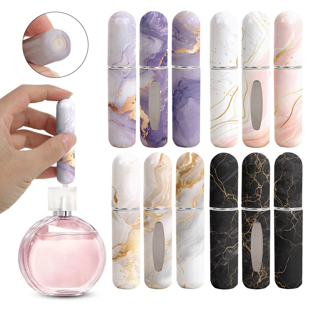 Light Green Chic Marble Travel Perfume Atomizer Set (3-Pack) - 5ml Leakproof Bottom-Fill Spray Bottles