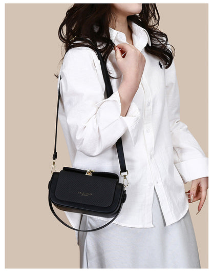 Brown Elegant Top Handle Crossbody Bag - Structured PU Leather Box Purse for Women