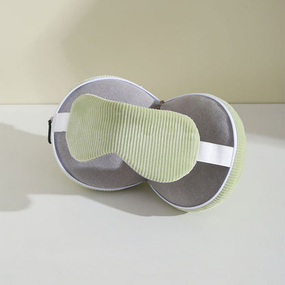 Green and Grey 3-in-1 Foldable Sleep Eye Mask with Neck Pillow - Compact Travel Pillow for Airplane, Office Naps and Restful Sleep