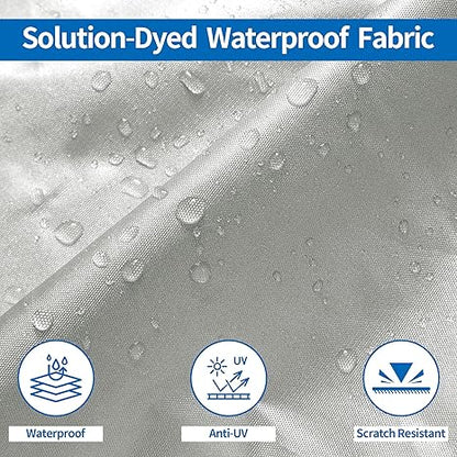 Black Heavy Duty Waterproof Tarp Covers with Storage Bag, Fits V-Hull, Fish&Ski, Pro-Style, Fishing, Runabout, Bass Boats, 14-16FT(530cm*290cm)