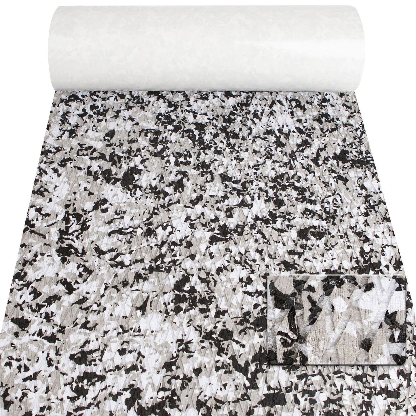 Snow Camouflage EVA Boat Deck Mat - Non-Slip, Waterproof Flooring for Yacht, Boat, and Outdoor Use(1200x300x5mm)