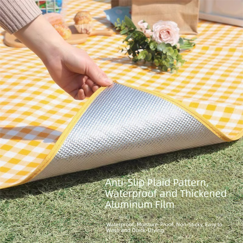 Yellow Lightweight Thickened Picnic Mat â€“ Waterproof Outdoor Camping Ground Sheet for Hiking, Parks and Picnics(1.5*2Mï¼‰